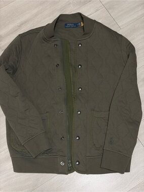Ralph Lauren Olive Green Quilted Shirt Jacket